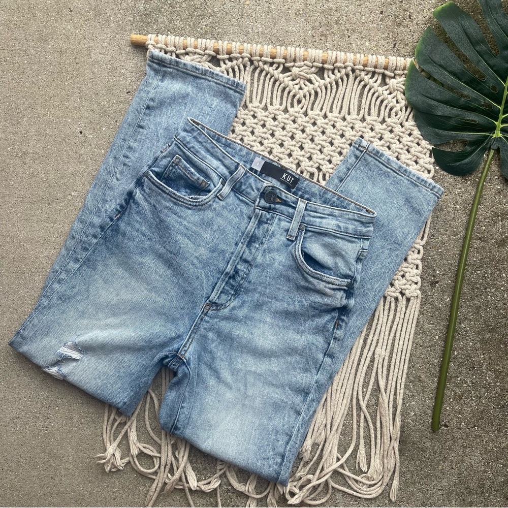 Kut From The Kloth High Rise Distressed Jeans Size 0